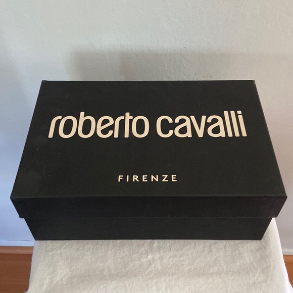 Roberto Cavalli Drivers Logo Leather Loafers